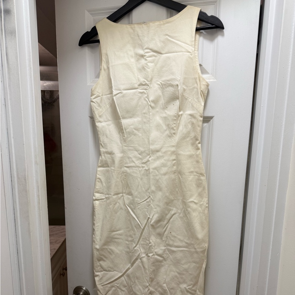 Theory White boat neck midi dress